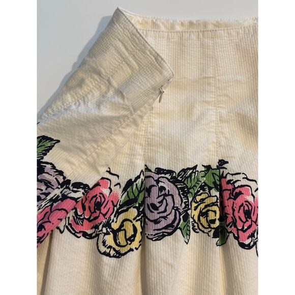 Ann Taylor LOFT Sz 4 Skirt Cotton Floral Cottagecore Preppy Folklore Shabby Chic - Picture 6 of 8